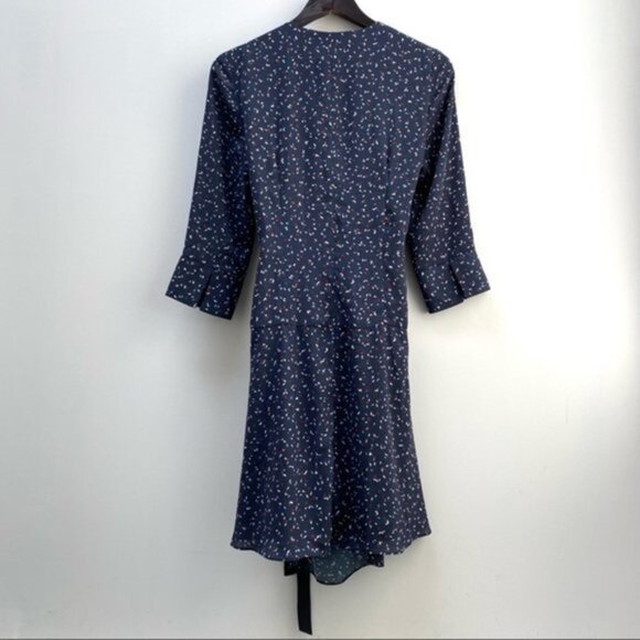 Slate & Willow Confetti‎ Wrap Mini Dress In Navy Blue Size - Picture 3 of 7